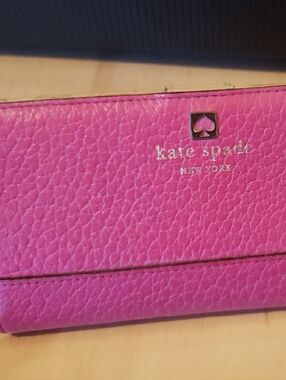 kate spade Hot Pink Pebbled Leather Wallet